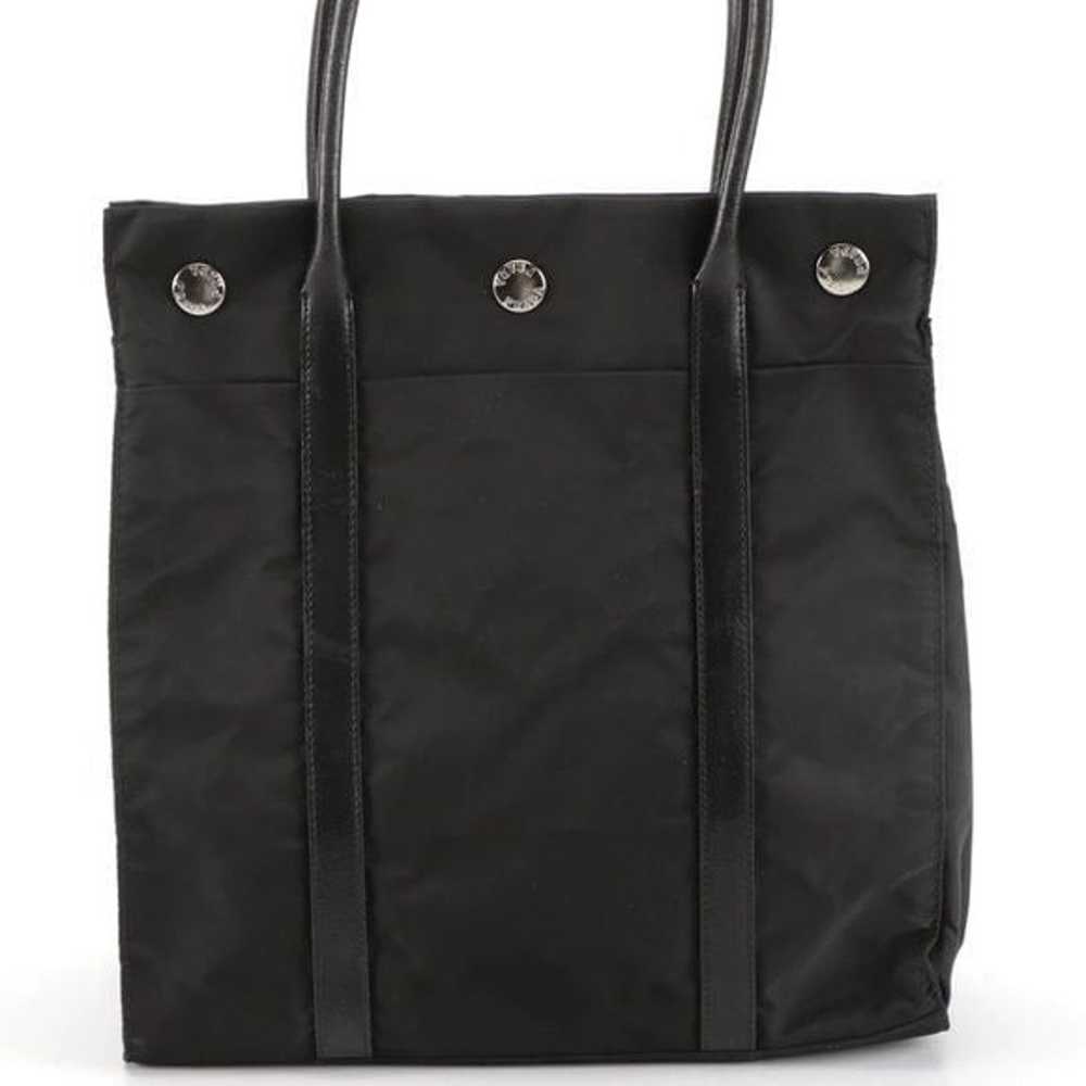 Prada Black Nylon and Leather Tote Bag - image 5