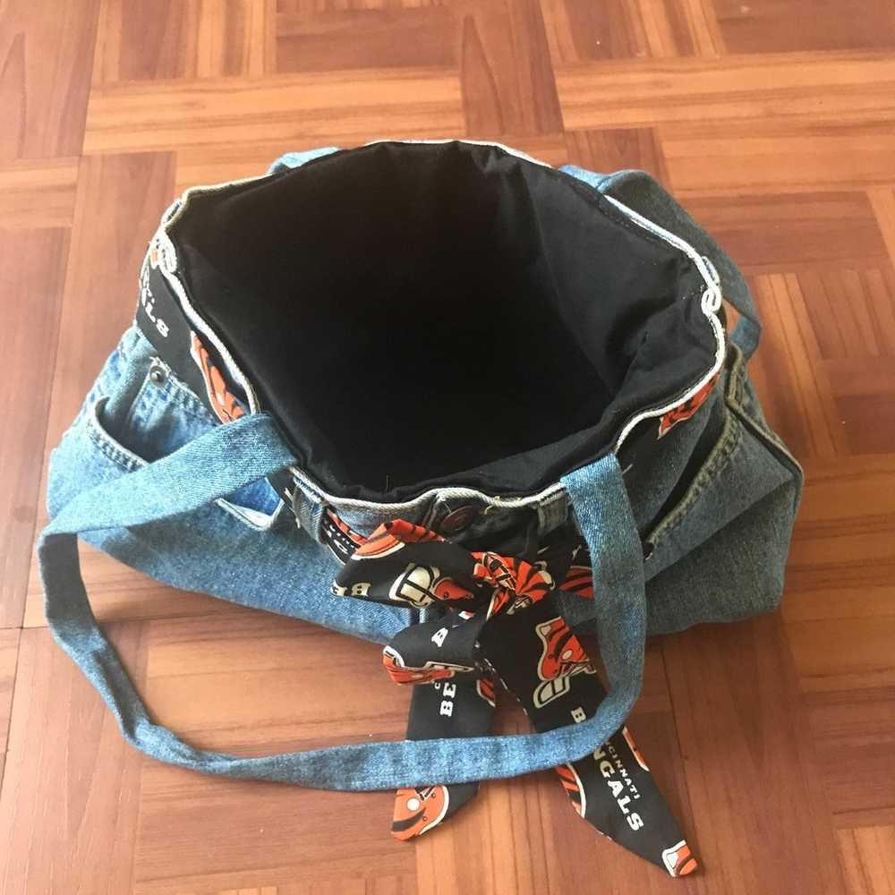 Unique homemade Bengals denim bag - image 4