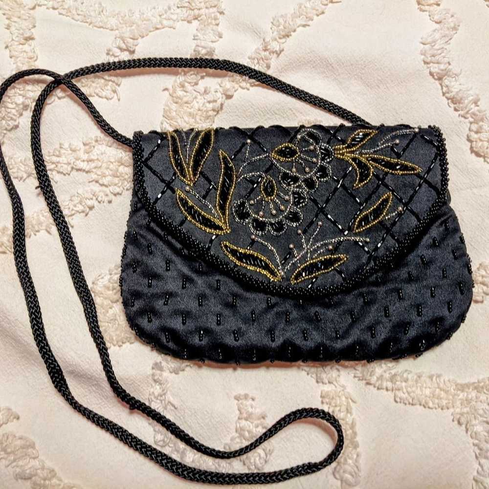 Vintage Le Regale Black Beaded Bag - image 1