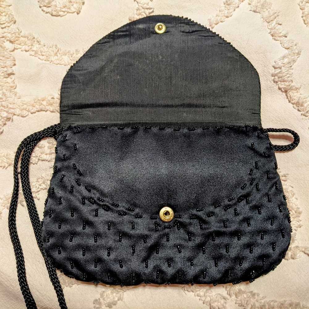 Vintage Le Regale Black Beaded Bag - image 3