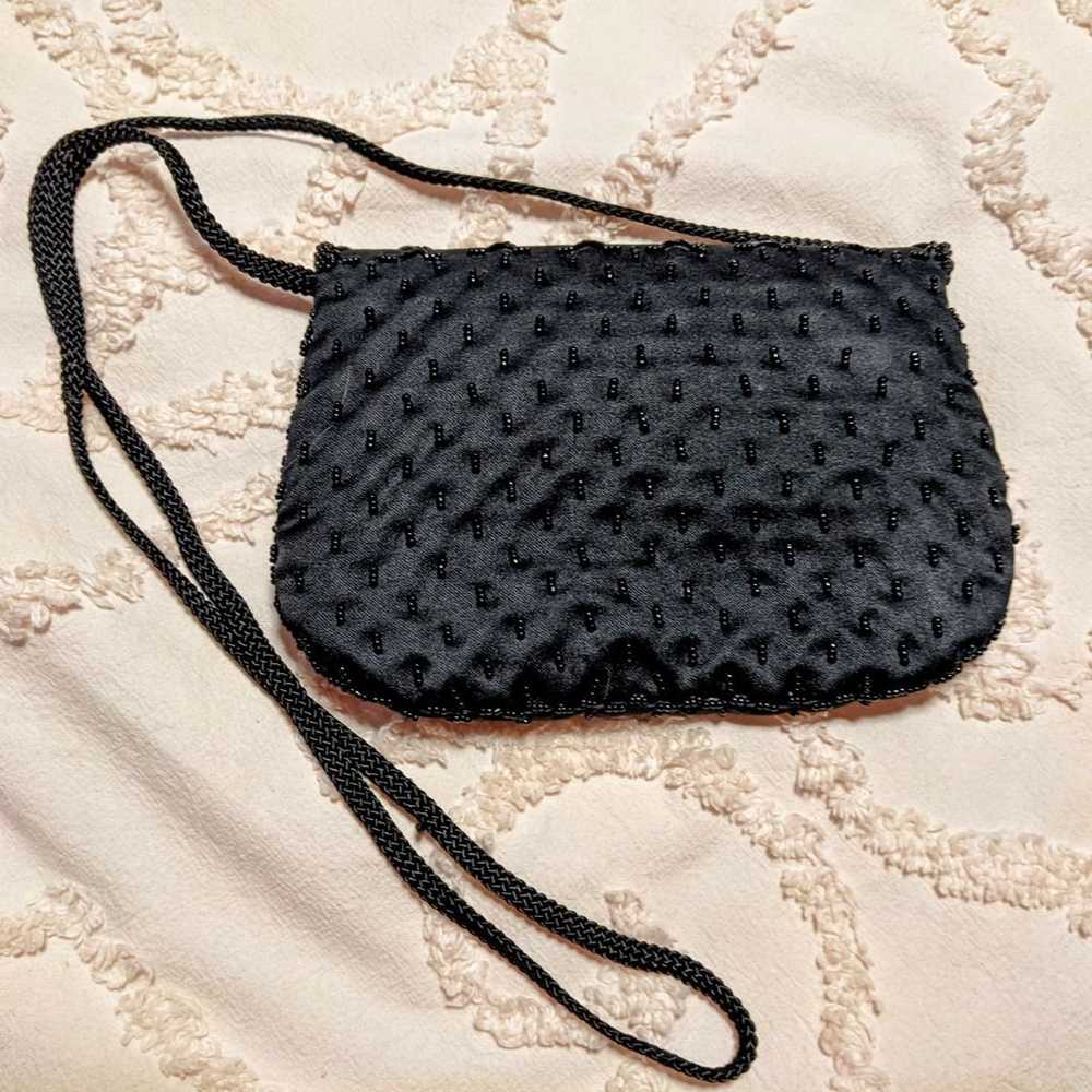 Vintage Le Regale Black Beaded Bag - image 4