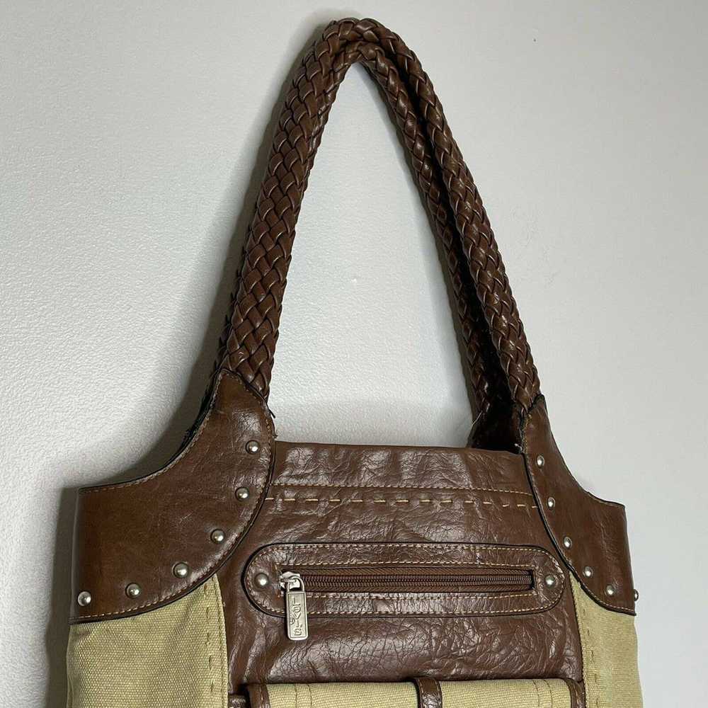 Levis purse vegan leather braided handles - image 5