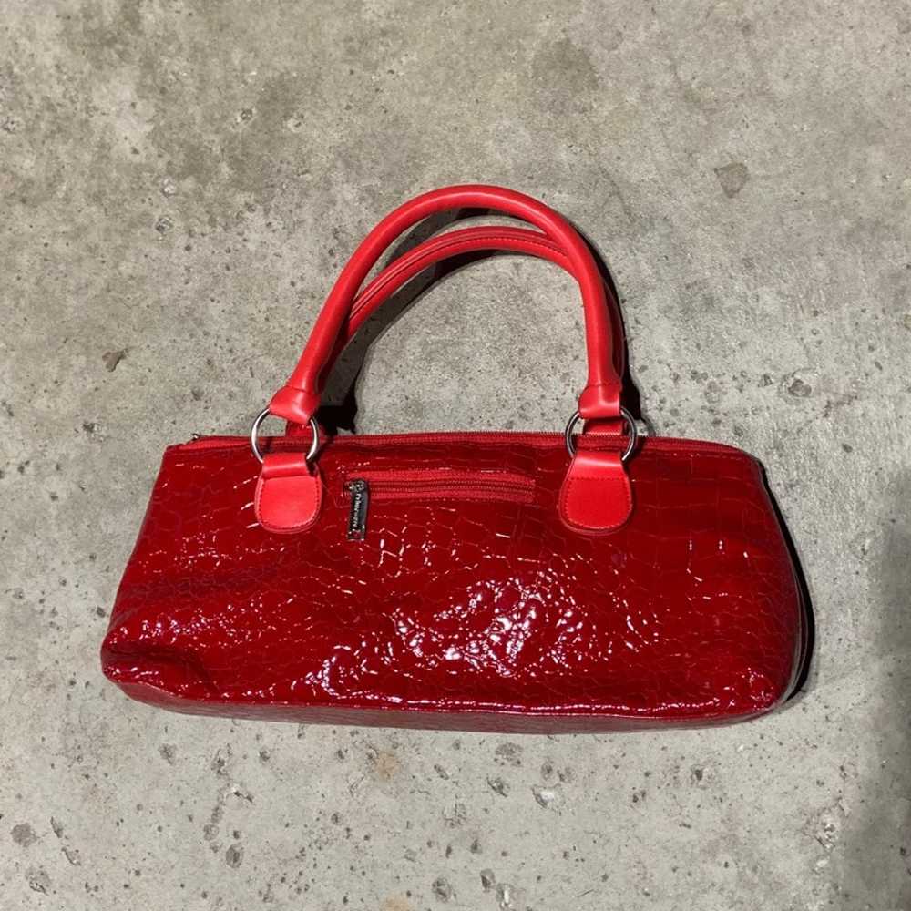 Red faux leather bag - image 1