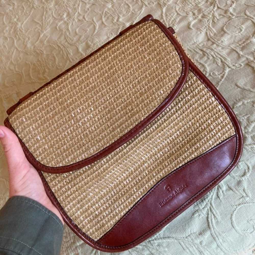 vintage straw and leather bag - image 3