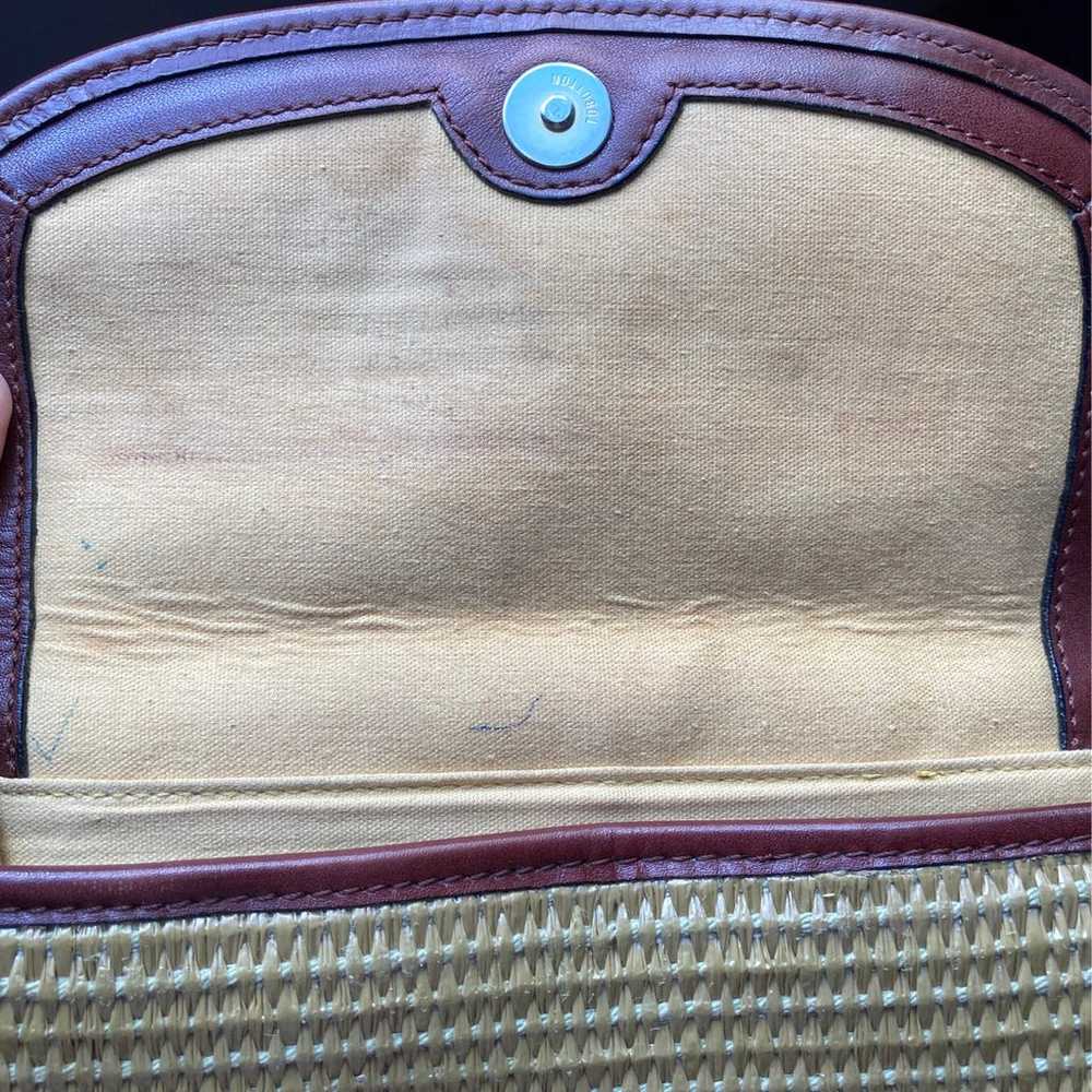 vintage straw and leather bag - image 5