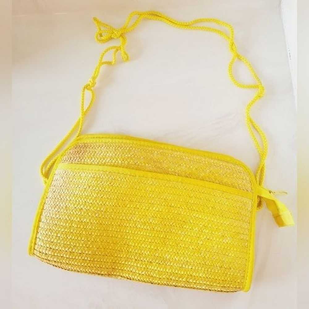 Vintage 80s Woven Straw Purse / Clutch - image 2