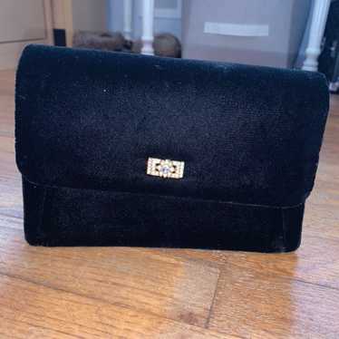 Vintage black velvet purse - image 1