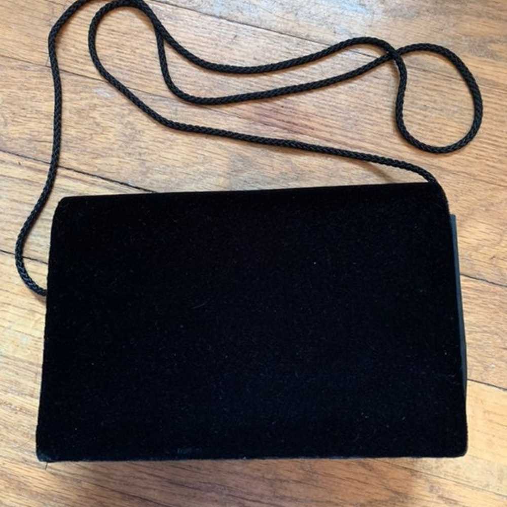 Vintage black velvet purse - image 2