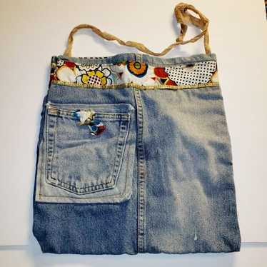 Vintage Handmade Reversible Patchwork Denim Jean … - image 1