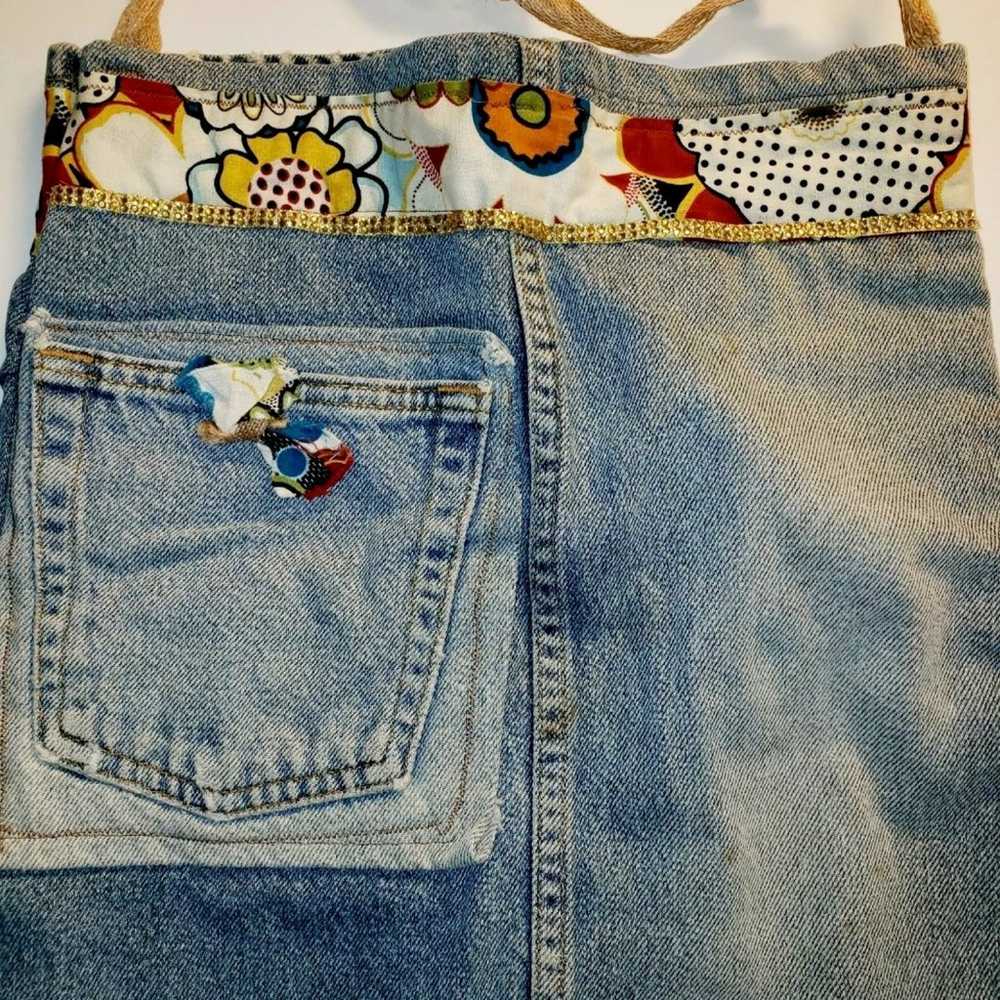 Vintage Handmade Reversible Patchwork Denim Jean … - image 2