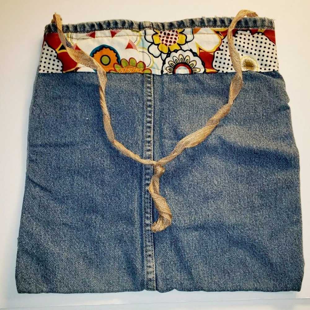 Vintage Handmade Reversible Patchwork Denim Jean … - image 3