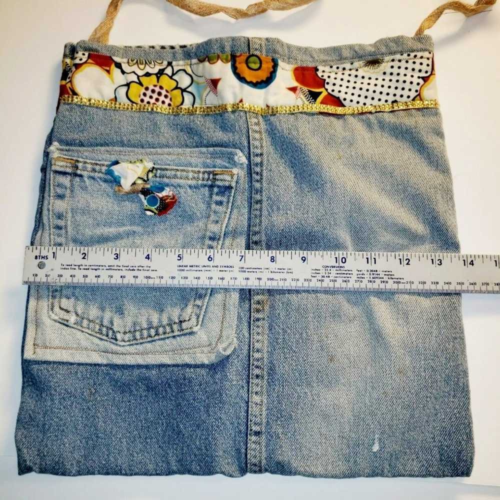 Vintage Handmade Reversible Patchwork Denim Jean … - image 5