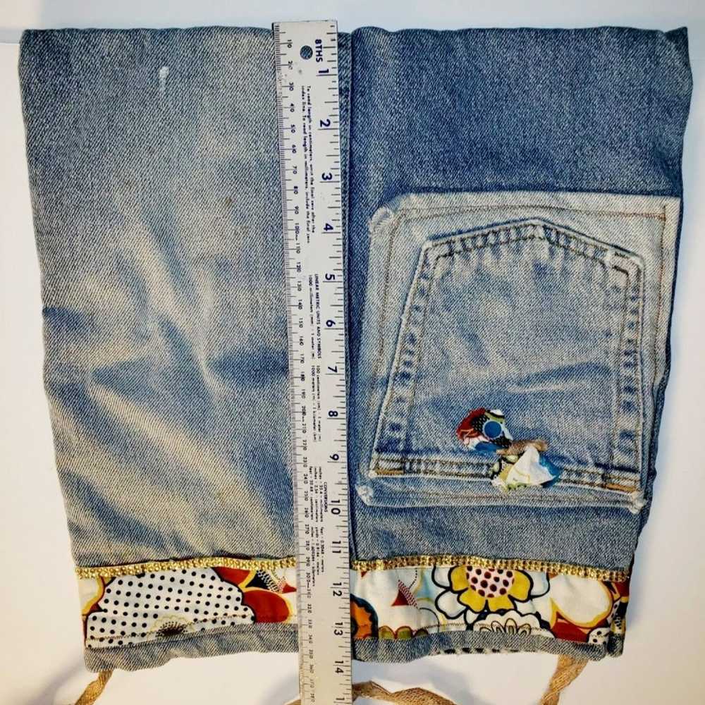 Vintage Handmade Reversible Patchwork Denim Jean … - image 6