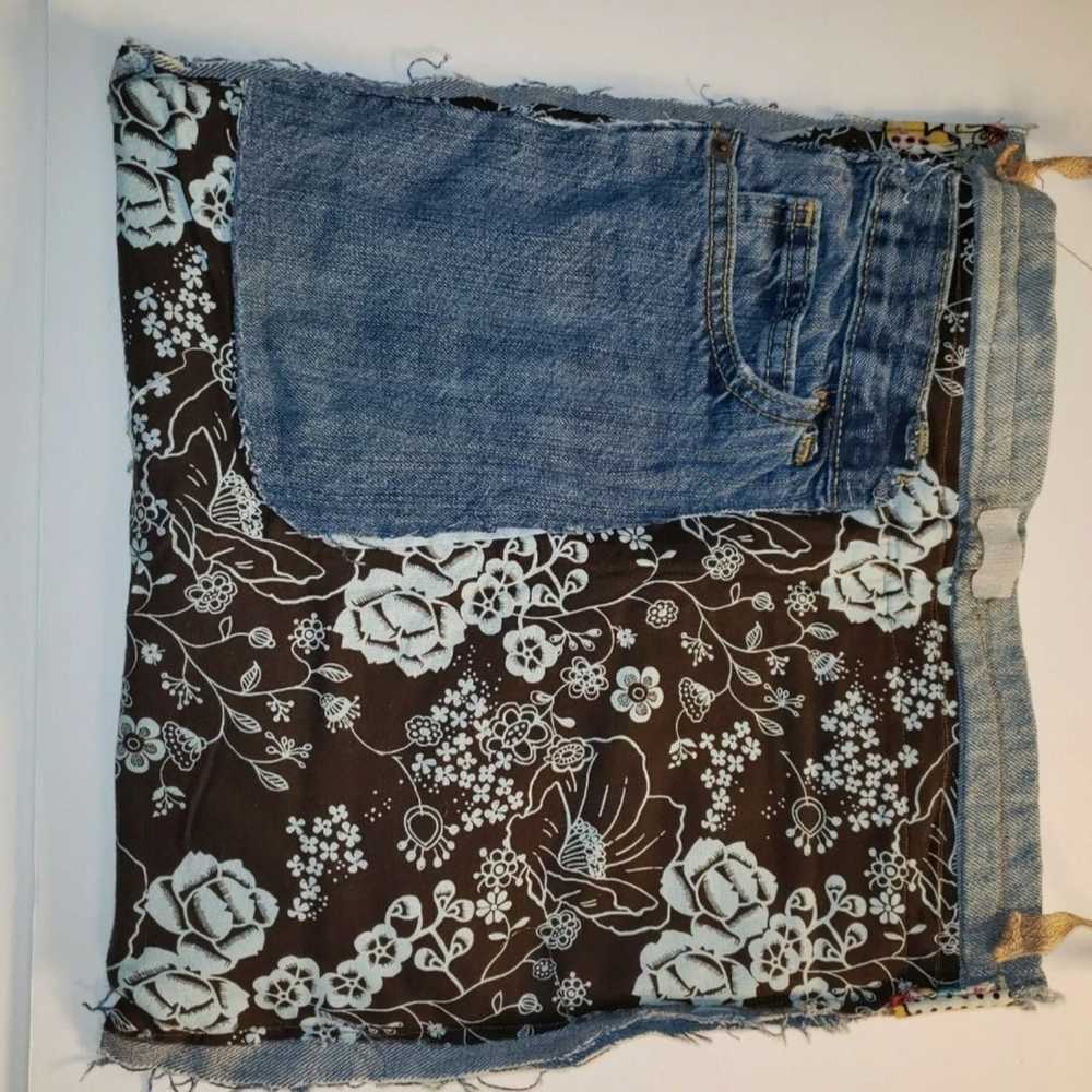 Vintage Handmade Reversible Patchwork Denim Jean … - image 8