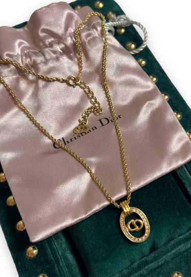 Vintage Dior necklace oval CD monogram gold tone d