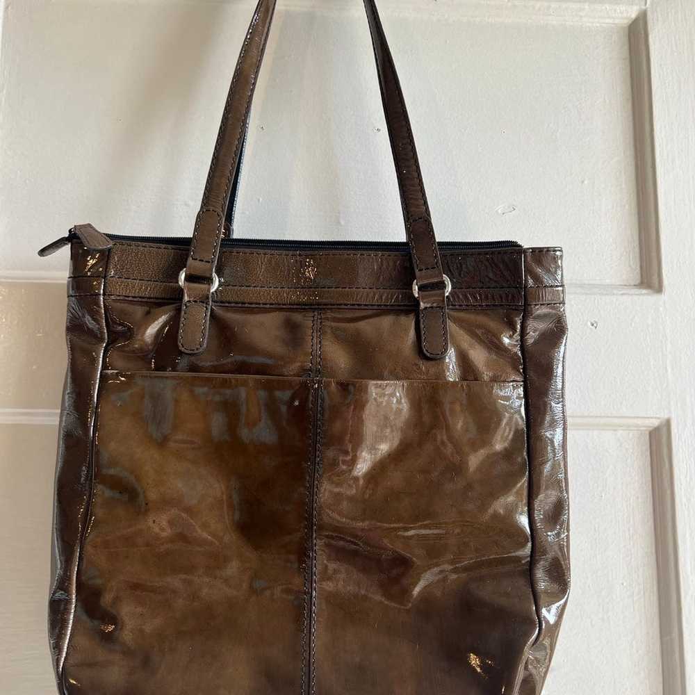 Brighton Bucket Shoulder Patent Leather Bag - image 2