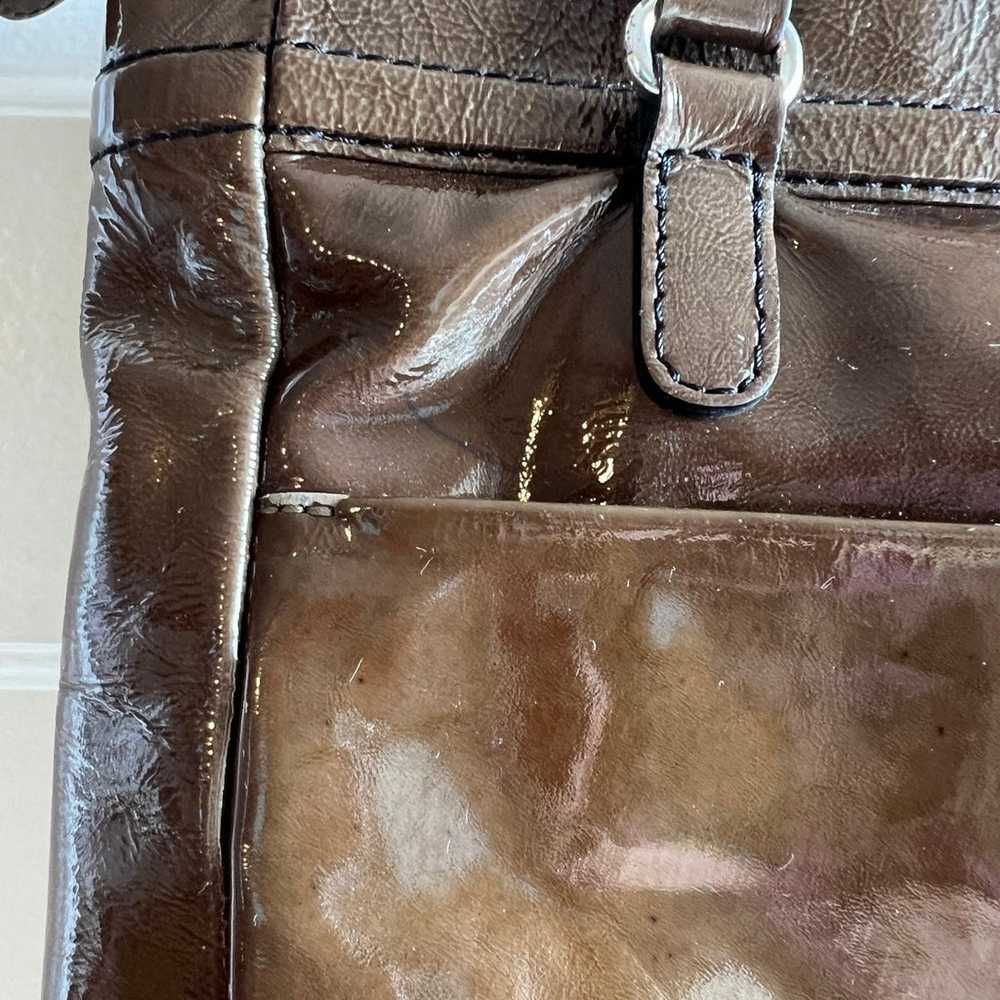 Brighton Bucket Shoulder Patent Leather Bag - image 9