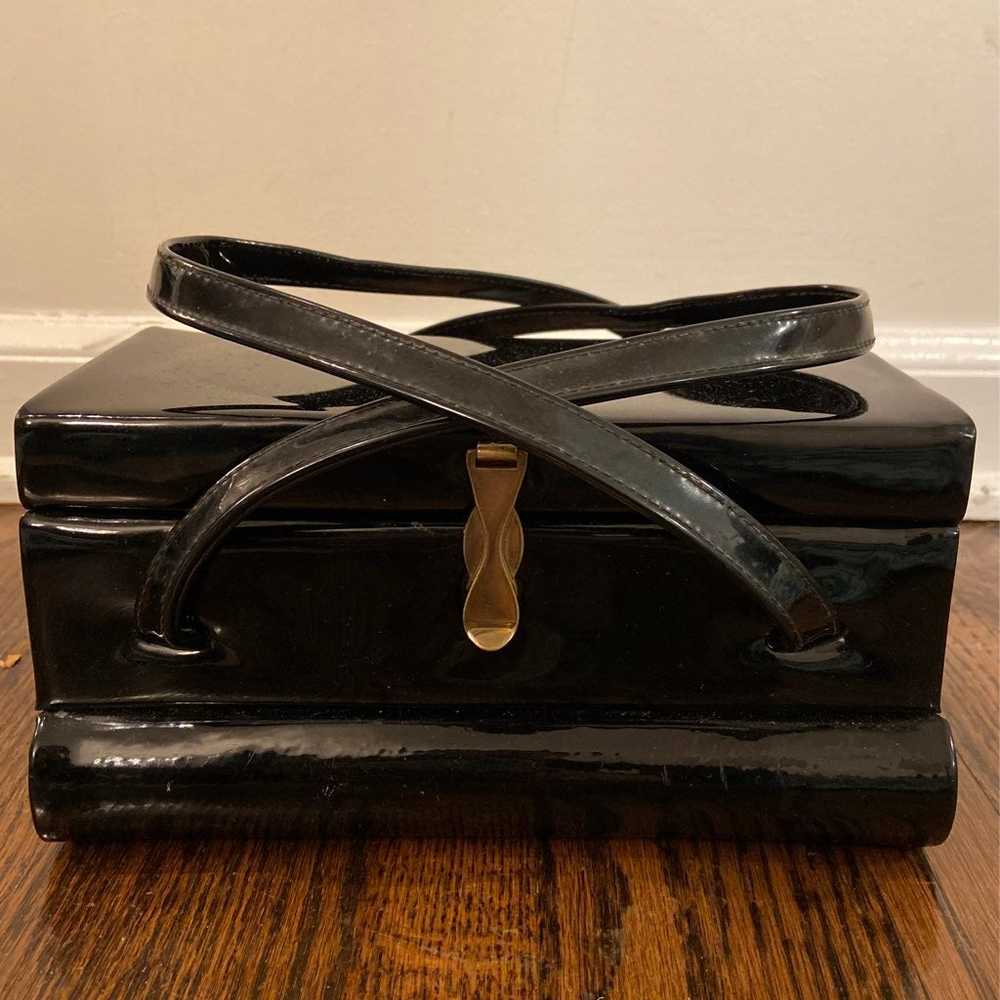 Vintage Black Patent Leather Purse - image 2