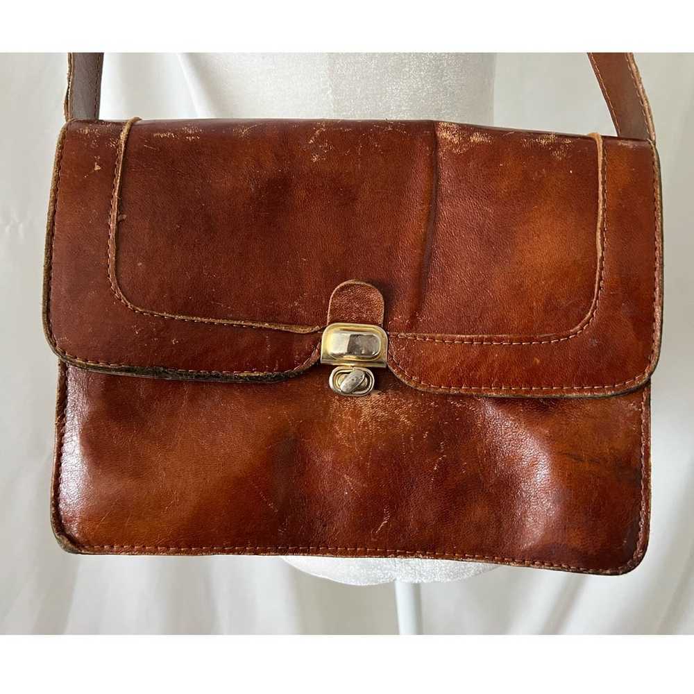 Vintage Brown Thick Weathered Leather Messenger B… - image 4