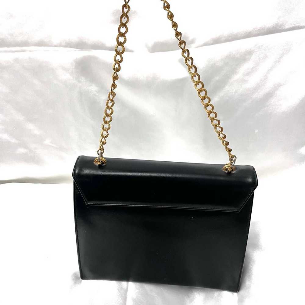Vtg 60s Macy’s Black Leather Hand Bag Tote Purse. - image 5