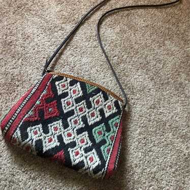 crossbody,  vintage , purse , kiln rug - image 1