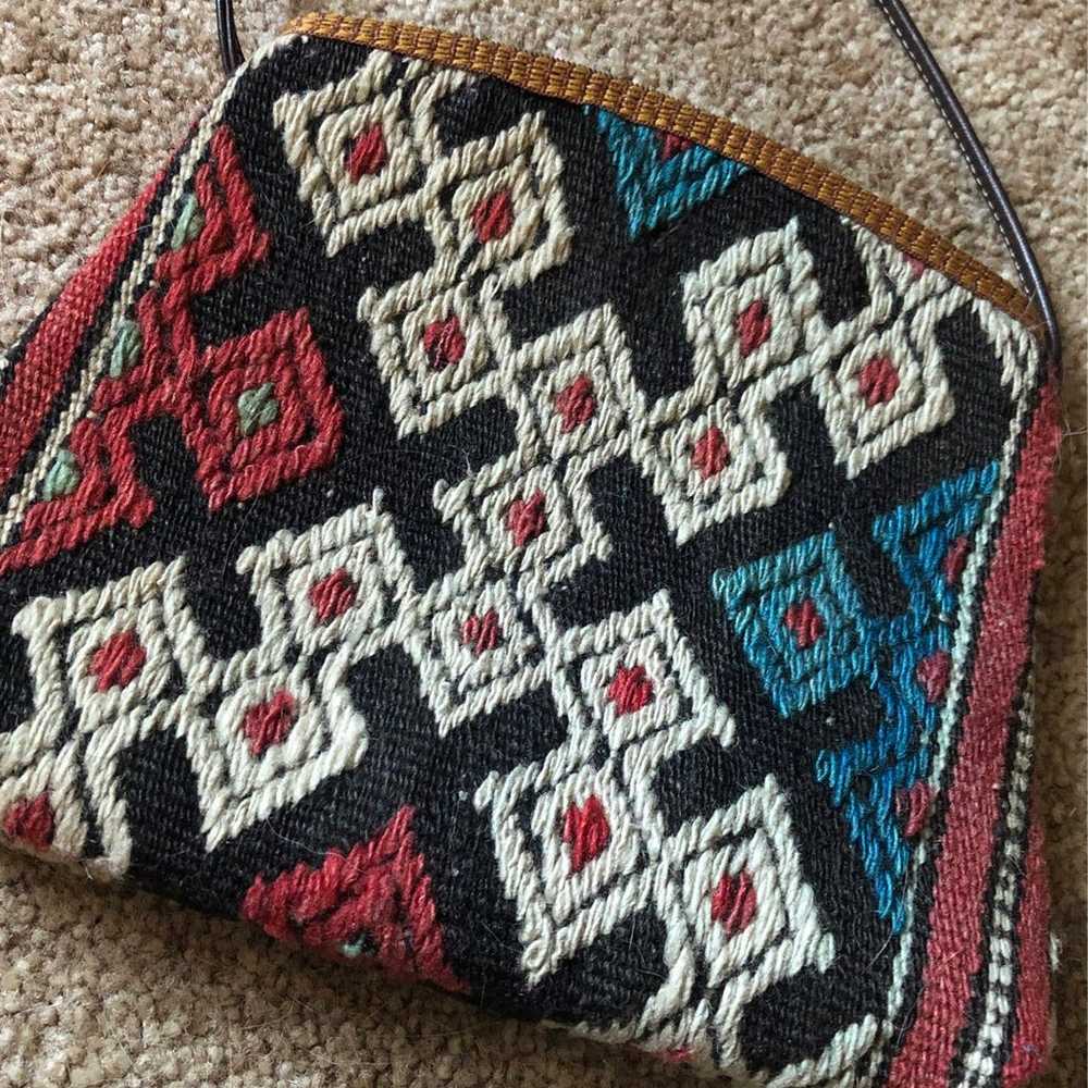 crossbody,  vintage , purse , kiln rug - image 3