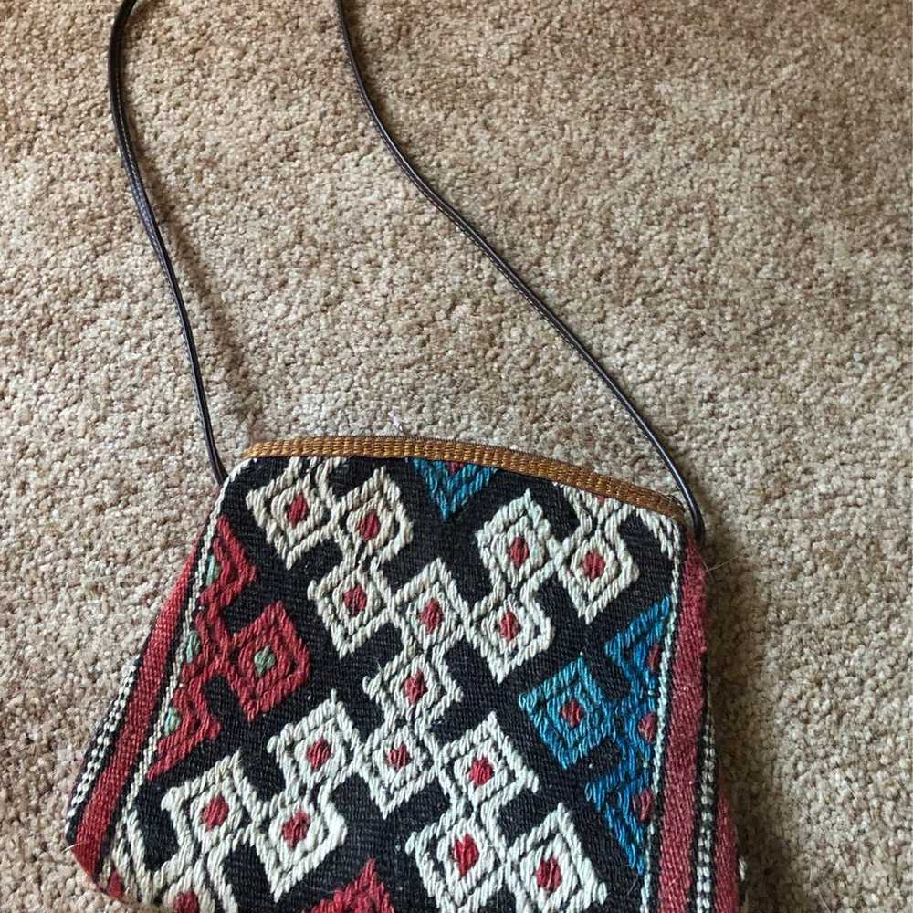 crossbody,  vintage , purse , kiln rug - image 5