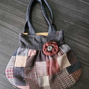 Vintage wool patchwork purse - image 1