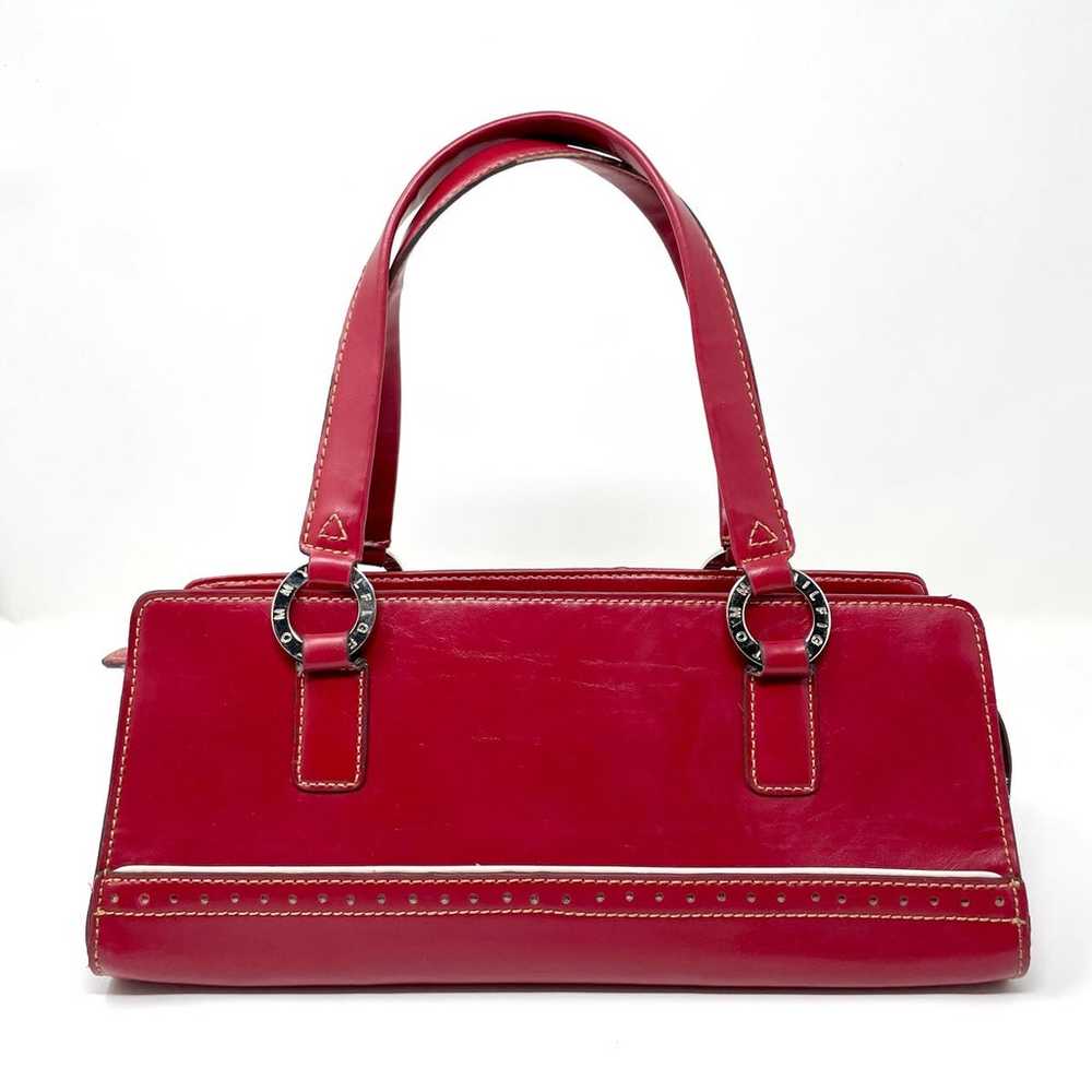 Vintage Red Leather Tommy Hilfiger Top Handle Han… - image 1