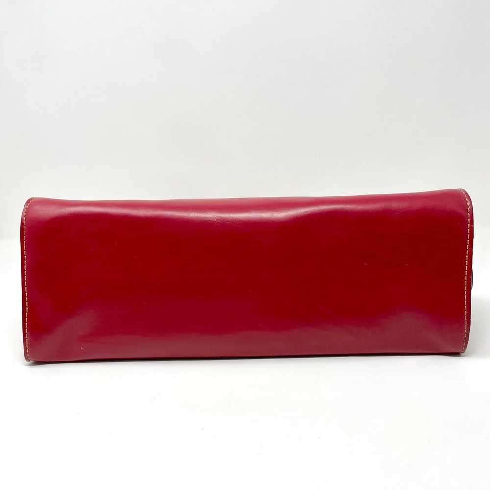 Vintage Red Leather Tommy Hilfiger Top Handle Han… - image 3