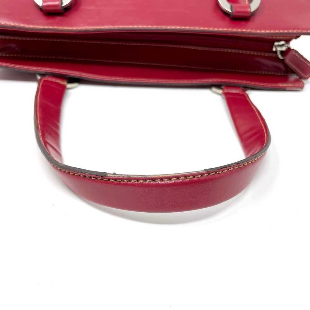 Vintage Red Leather Tommy Hilfiger Top Handle Han… - image 5
