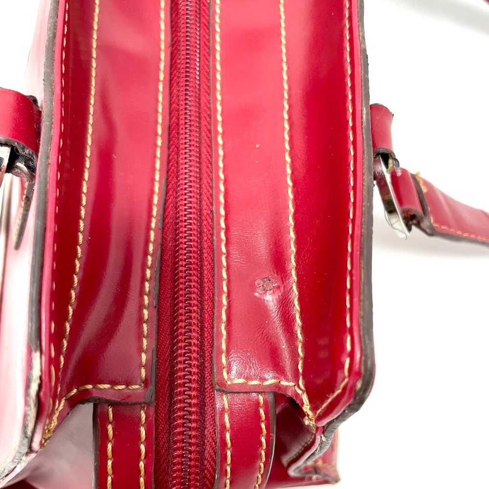 Vintage Red Leather Tommy Hilfiger Top Handle Han… - image 8
