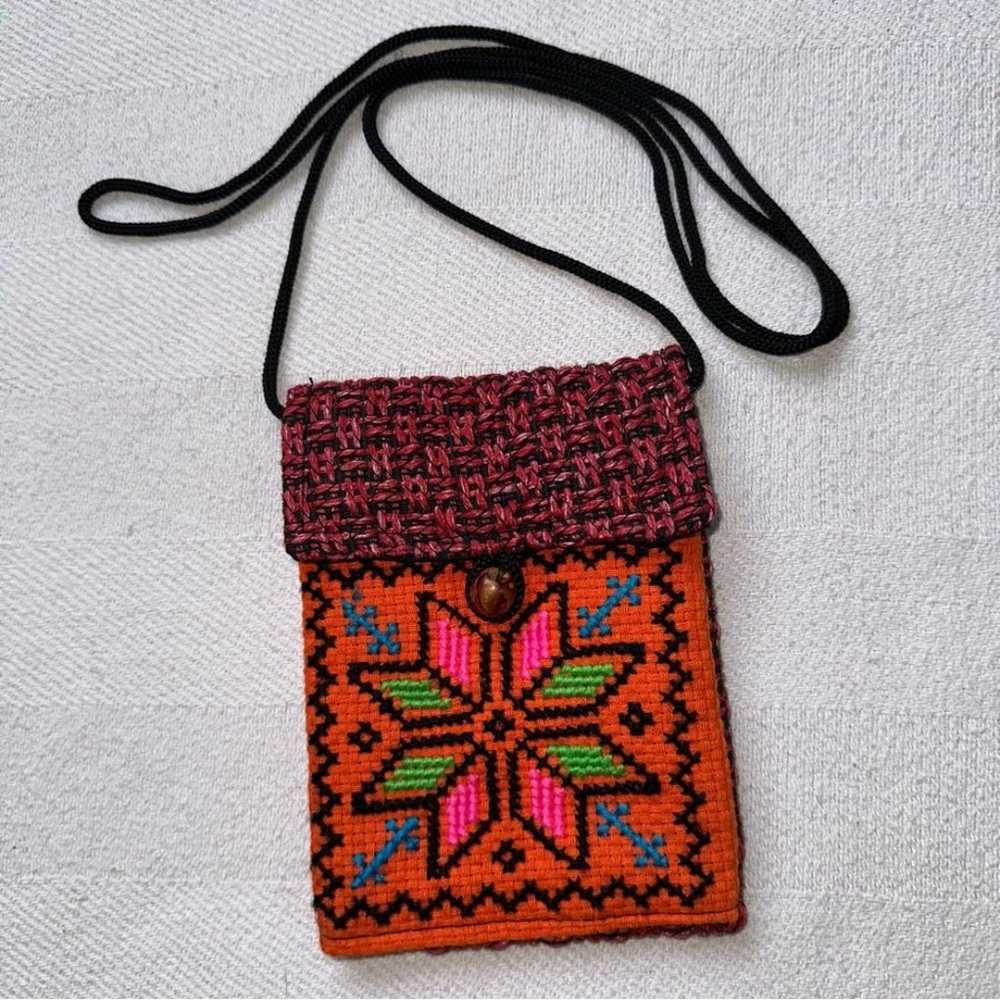 Handmade Crosstitch, small Crossbody purse with w… - image 2