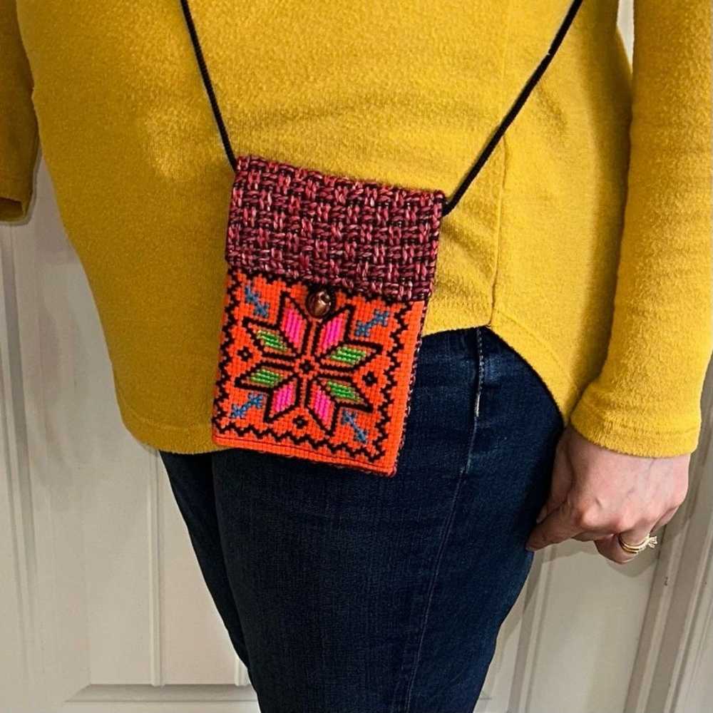 Handmade Crosstitch, small Crossbody purse with w… - image 9