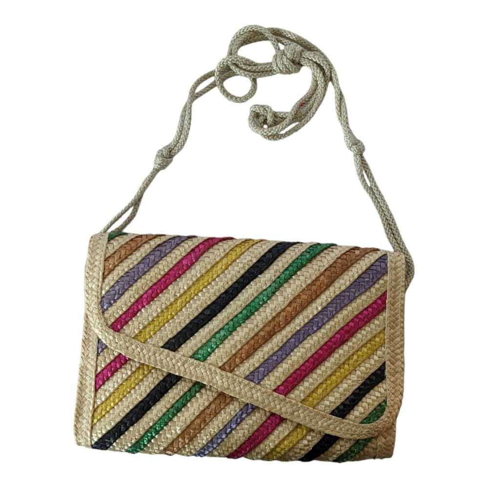 Vintage 1960s Rainbow Striped Woven Straw Bag By … - image 3