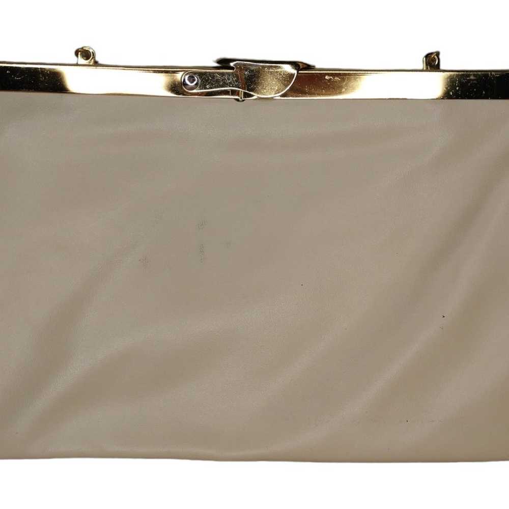 Ideal from Sweden Vintage Cream Leather Clutch - image 2