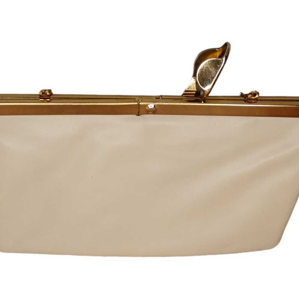 Ideal from Sweden Vintage Cream Leather Clutch - image 3