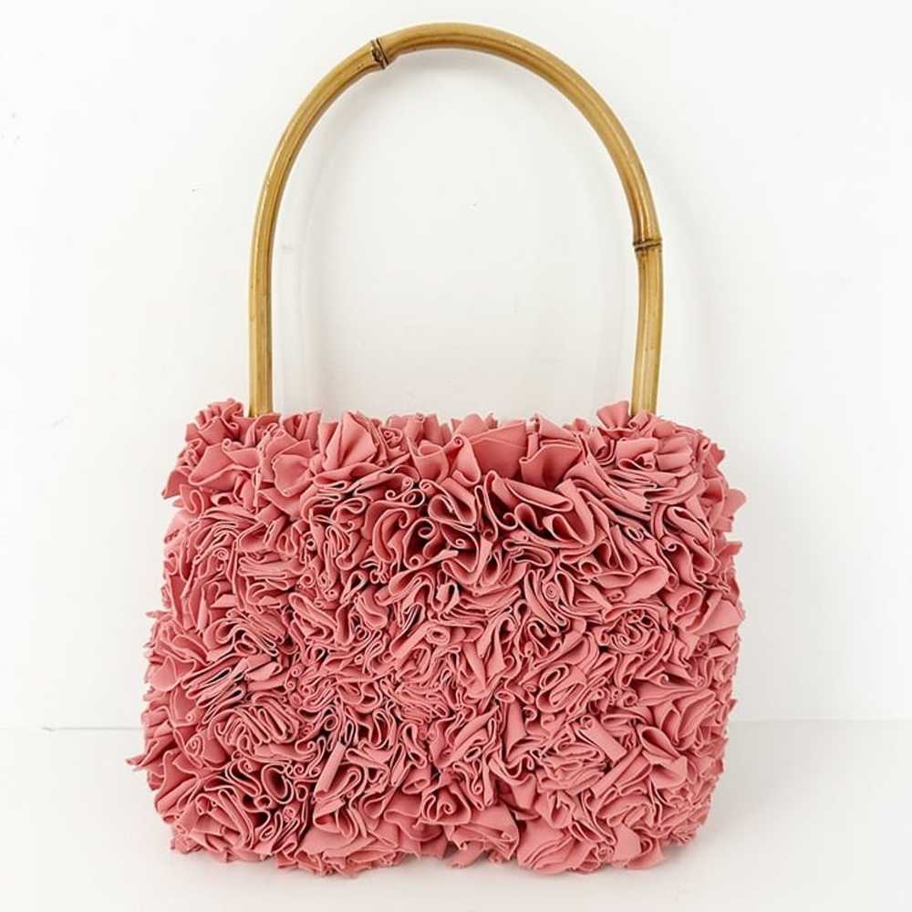 vintage pink tied fabric Rag Bag purse handbag ba… - image 2