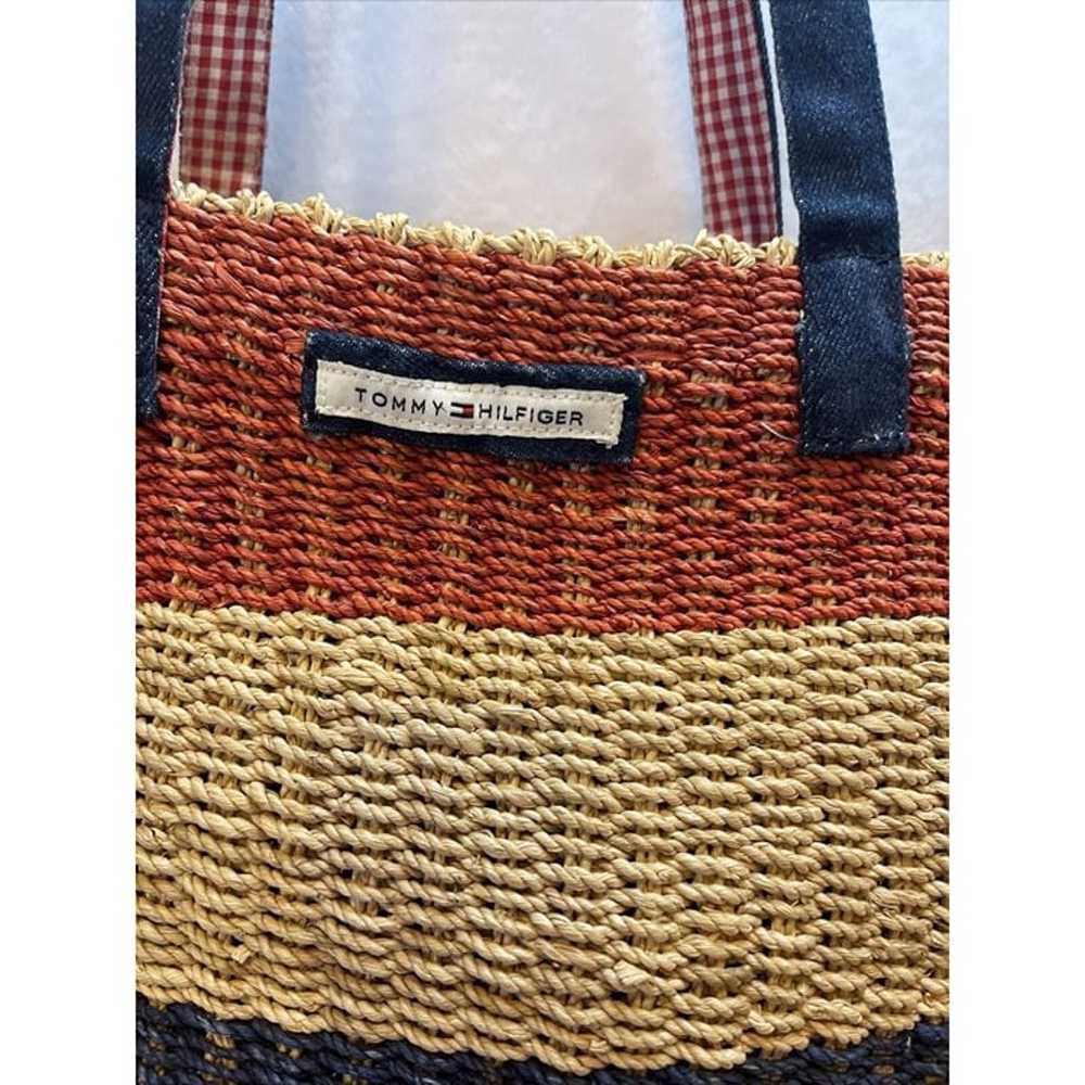 Tommy Hilfiger Red white and blue straw woven Str… - image 2