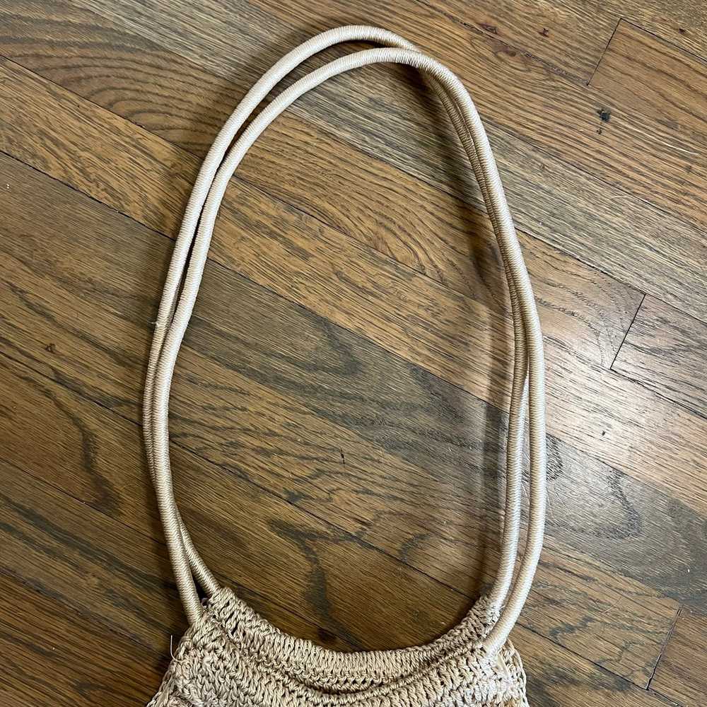 Vintage Laura Ashley crocheted natural lined bag - image 3