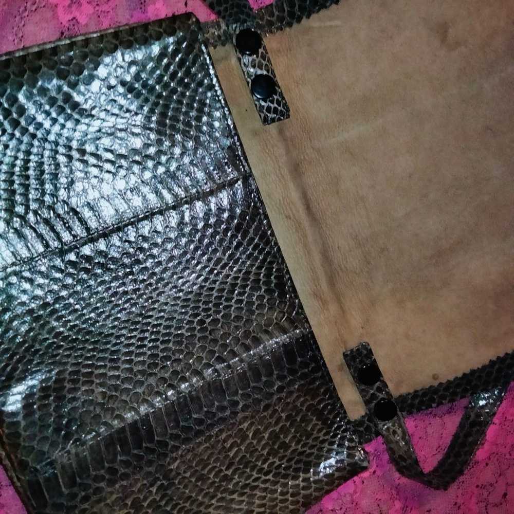Vintage snake skin satchel - image 11