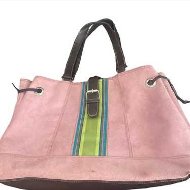 Tommy Hilfiger pink Suede purse shoulder bag vint… - image 1