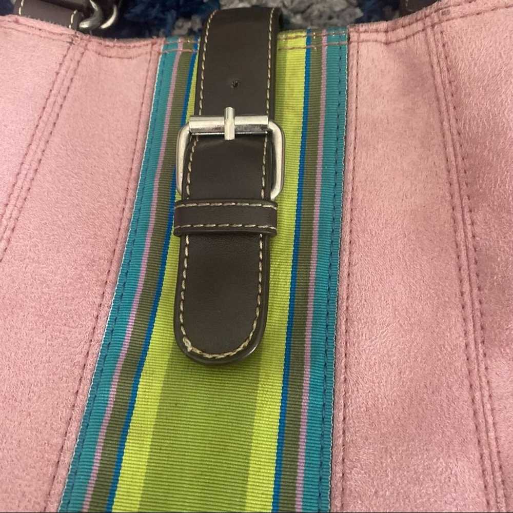 Tommy Hilfiger pink Suede purse shoulder bag vint… - image 5