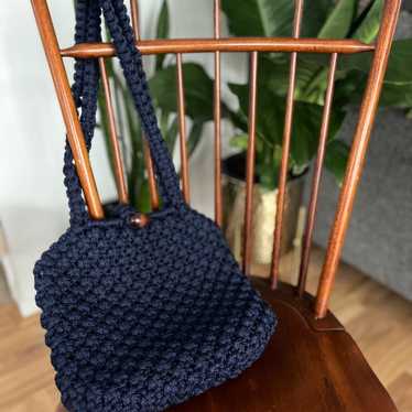 Vintage Blue Crochet Handbag