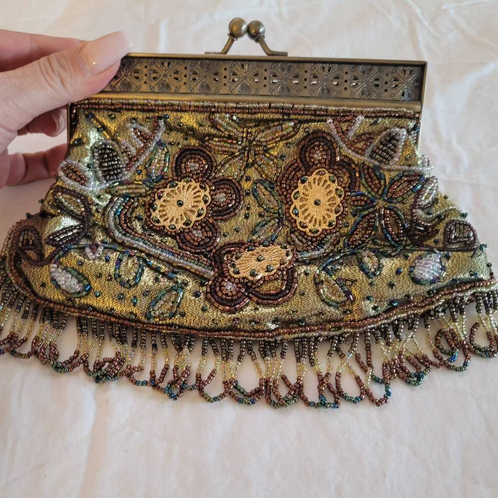 Vintage Evening Bag Beaded Clutch - image 1