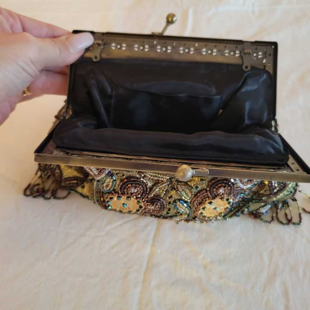 Vintage Evening Bag Beaded Clutch - image 3