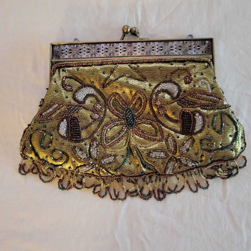 Vintage Evening Bag Beaded Clutch - image 6