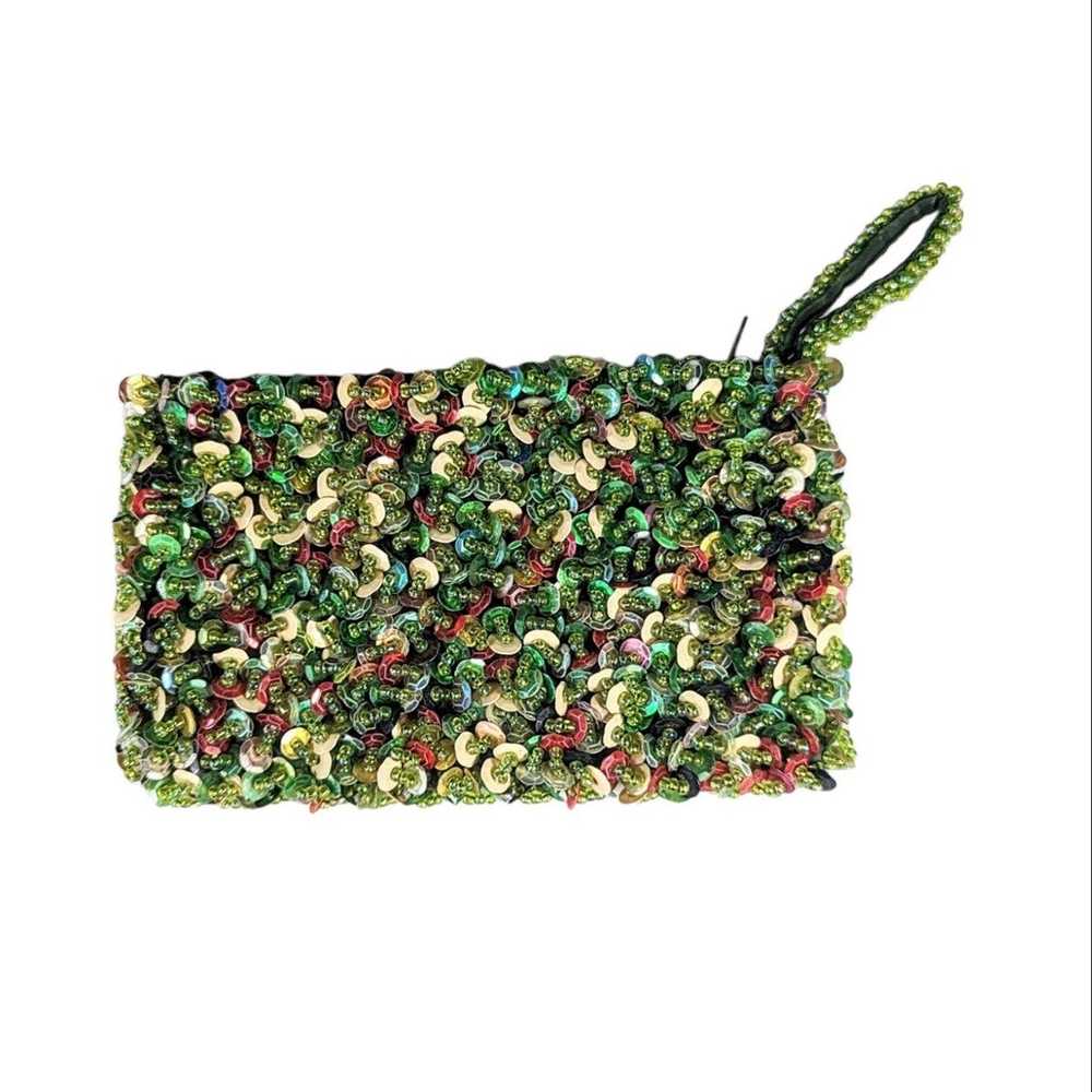 Vintage Hand Beaded Retro Clutch Pouch Bag - image 1