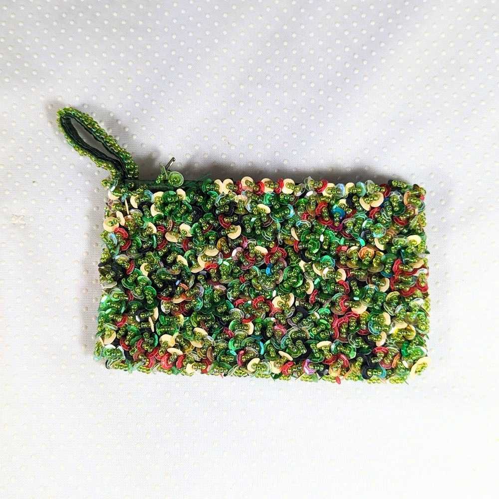 Vintage Hand Beaded Retro Clutch Pouch Bag - image 2