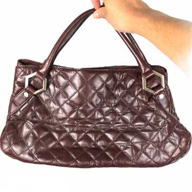 Hype Brown Quilted Faux Leather Handbag - image 1
